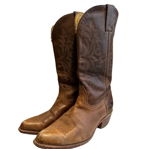 Durango Other - Durango Western Cowboy Boots Mens - Almond Toe Brown Leather Mid Calf